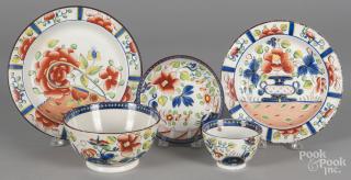 Appraisal: Five pieces of Gaudy Dutch porcelain plate - '' dia