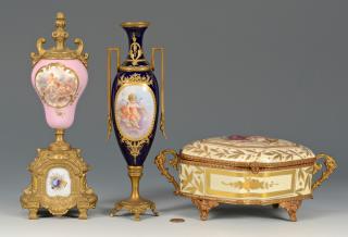 Appraisal: Continental Painted Porcelains Continental porcelain items st item French gilt