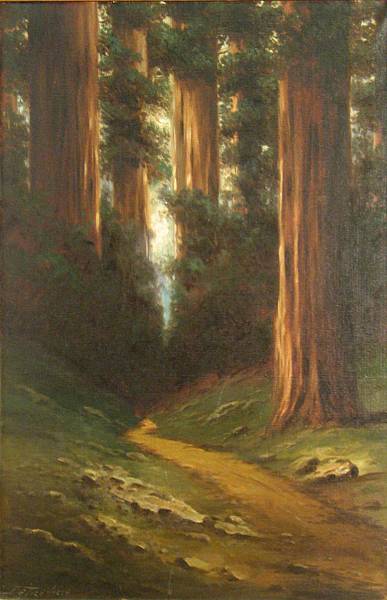 Appraisal: Richard DeTreville American - Path through the redwoods signed 'DeTreville'