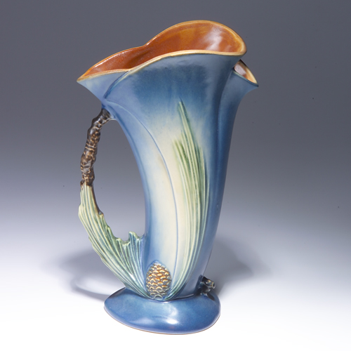 Appraisal: ROSEVILLE Blue Pine Cone pitcher - Impressed mark