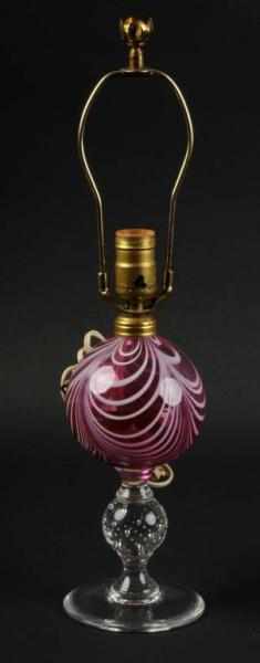 Appraisal: Pink Glass Pairpoint Lamp Condition Excellent Size T