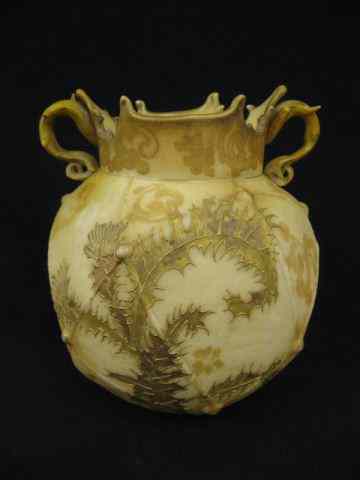 Appraisal: Crown Milano Art Glass Vase scarce quilted body with gold