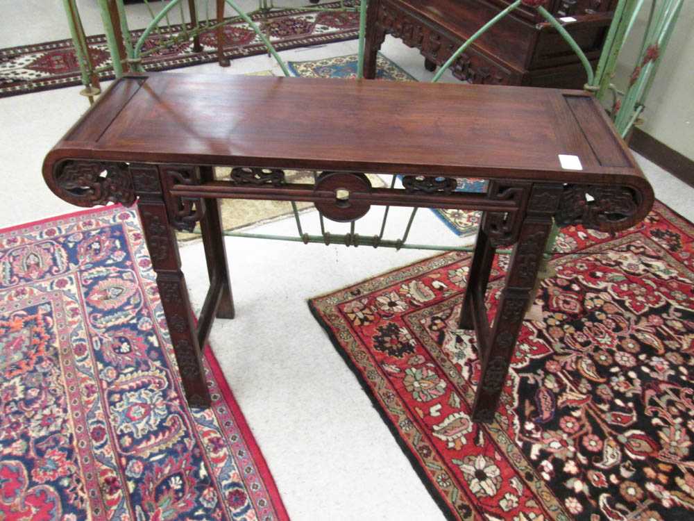 Appraisal: CHINESE MING STYLE ROSEWOOD ALTAR TABLE featuring a rectangular panel