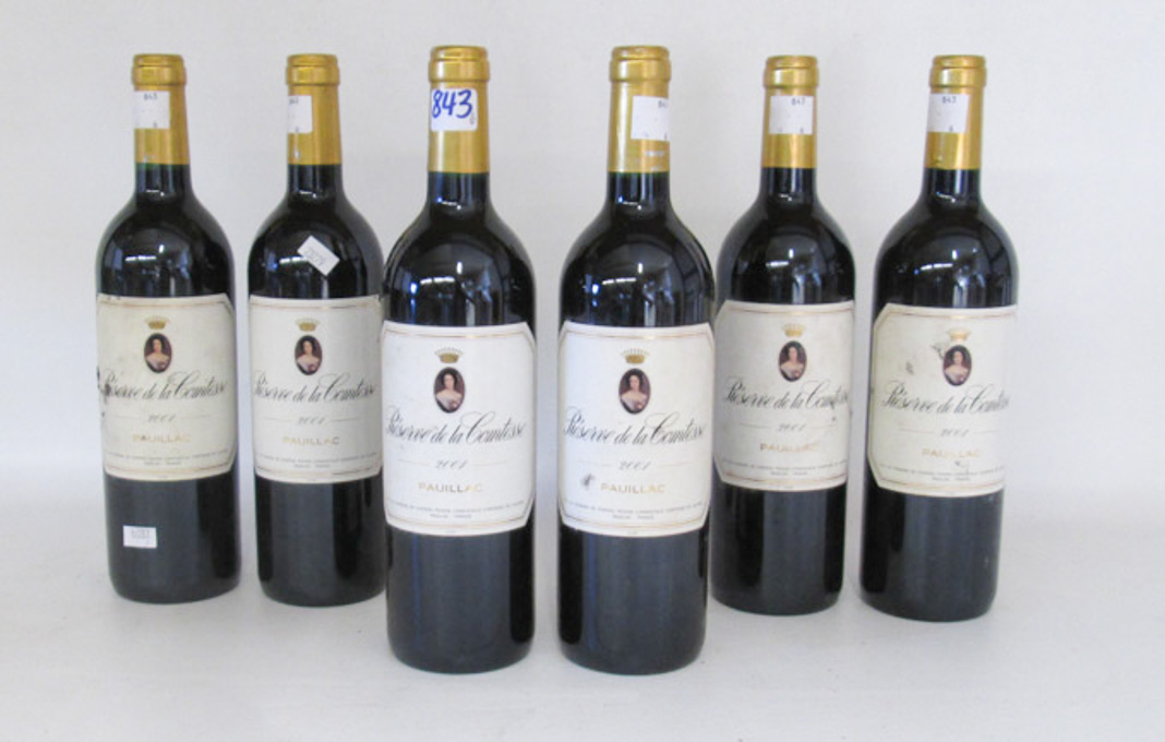 Appraisal: SIX BOTTLES OF VINTAGE FRENCH RED BORDEAUX WINE Chateau Pichon-Longueville