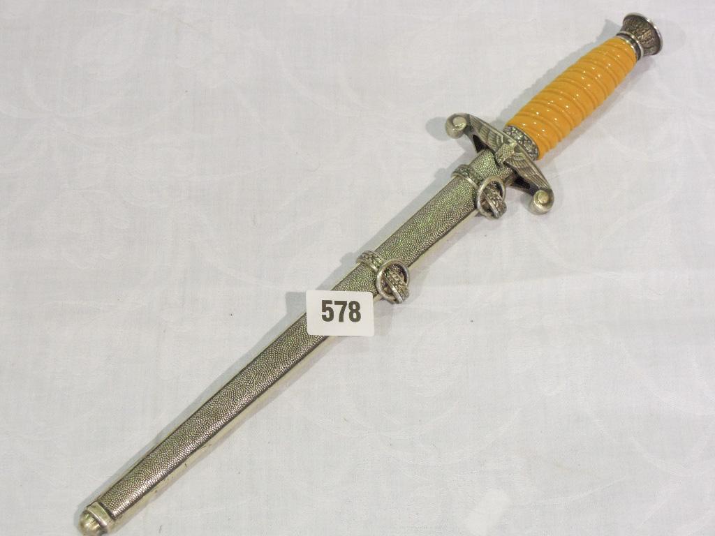 Appraisal: A World War II German officer's ceremonial dagger with spiral