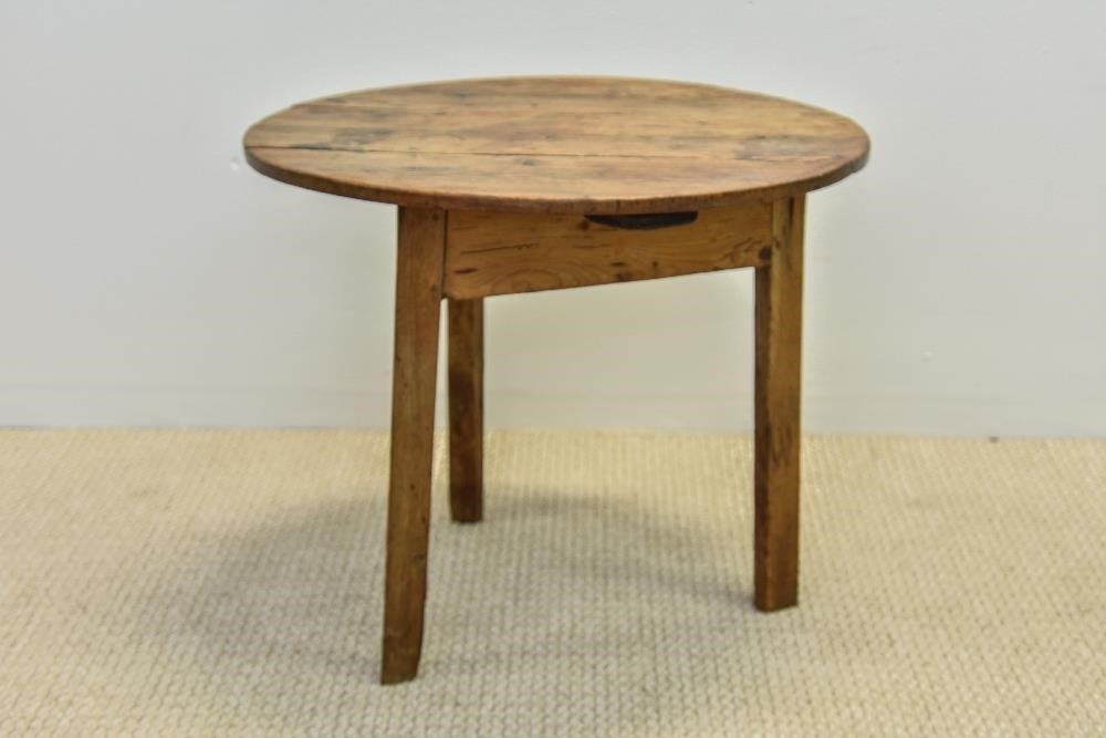 Appraisal: Country yellow pine cricket table early th c with square