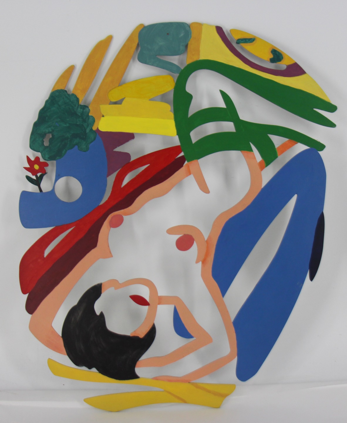 Appraisal: TOM WESSELMANN ATTR Cut steel with enamel paint Nude Lying