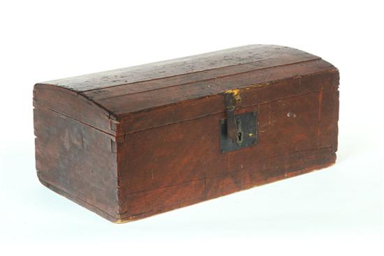 Appraisal: DECORATED DOME TOP BOX American early th century pine Old