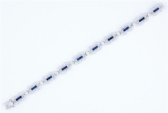 Appraisal: Blue sapphire bracelet thirty square blue sapphires ctw and one