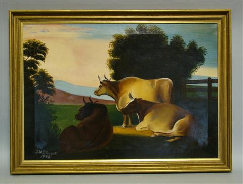 Appraisal: JOSIAH HEWES DAVIS SMOOT AMERICAN TH CENTURY COWS IN A