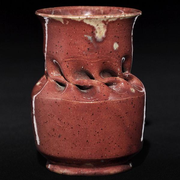 Appraisal: GEORGE OHR Fine and rare vase with deep in-body twist