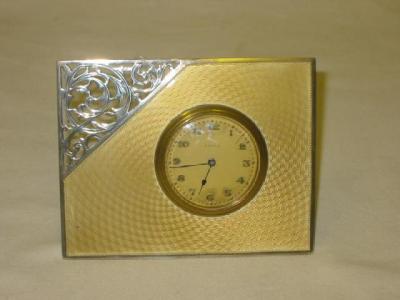 Appraisal: AN ART DECO BOUDOIR CLOCK of oblong form with gold