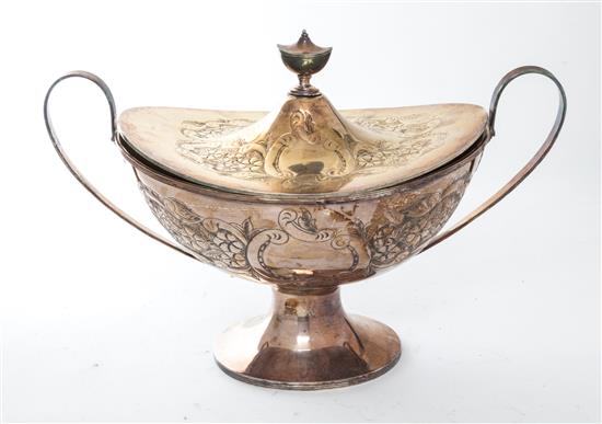 Appraisal: Sale Lot An English Silver-plate Soup Tureen and Cover JR