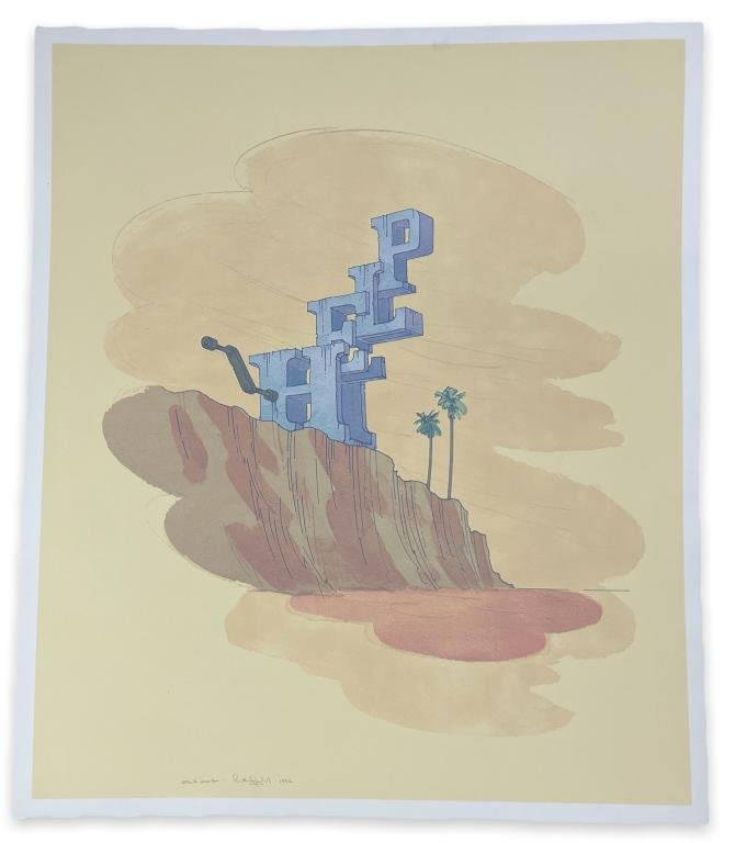 Appraisal: William Crutchfield Help Lithograph A P Unframed x Piece is