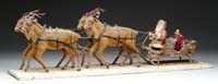 Appraisal: SPECTACULAR HUGE MOSS SLEIGH WITH SANTA AND FOUR REINDEER Without