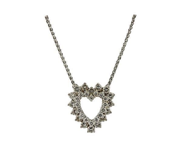 Appraisal: Italian K Gold ctw Diamond Heart Pendant Necklace METAL K