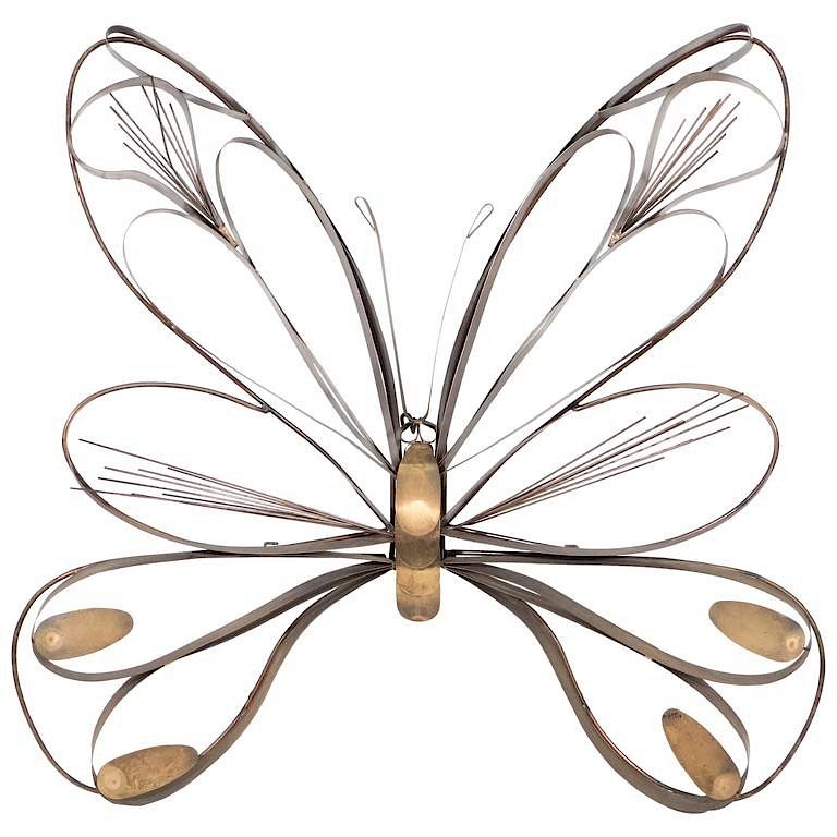 Appraisal: Curtis Jere Brutalist Butterfly Sculpture Signed Curtis Jere Brutalist soldered