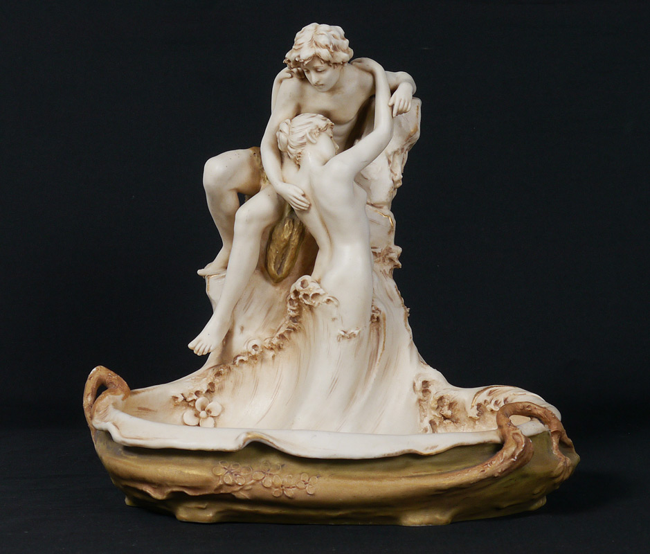 Appraisal: ROYAL DUX ART NOUVEAU PORCELAIN CENTREPIECE ''THE LOVERS'' BY ALOIS