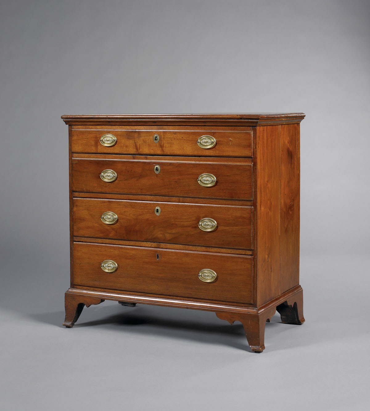 Appraisal: PENNSYLVANIA HEPPLEWHITE WALNUT CHEST OF DRAWERS The rectangular top with