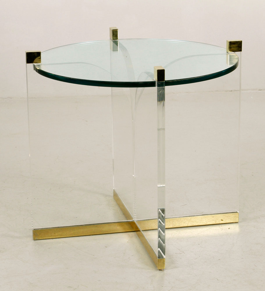 Appraisal: - th C Glass Side Table th century side table