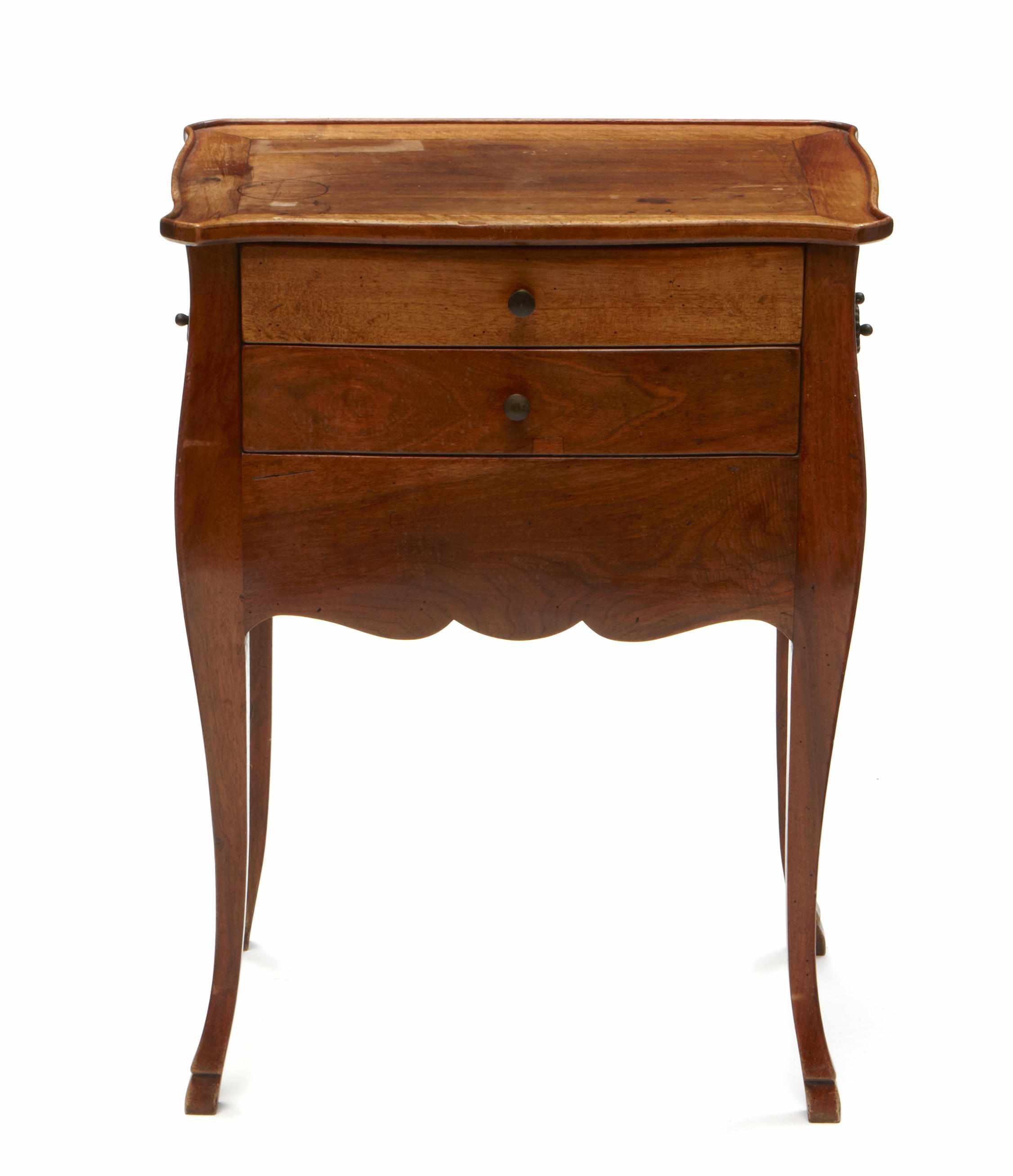 Appraisal: A Louis XV style walnut two drawer tray top work