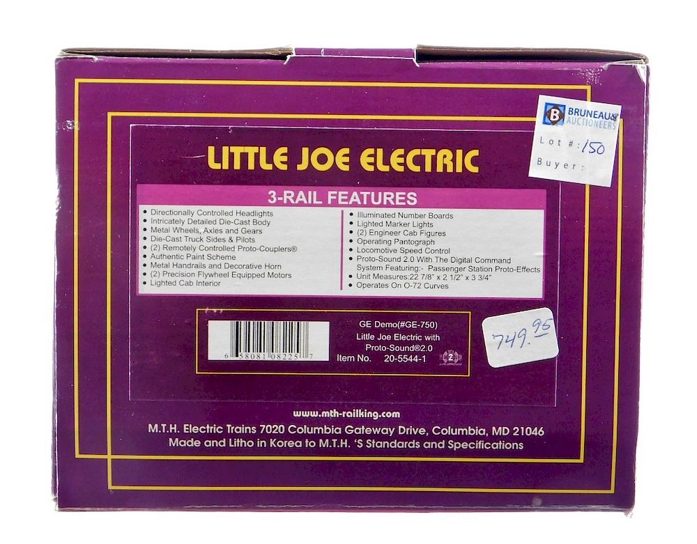 Appraisal: MTH GE Demo Little Joe Electric O Gauge Train United