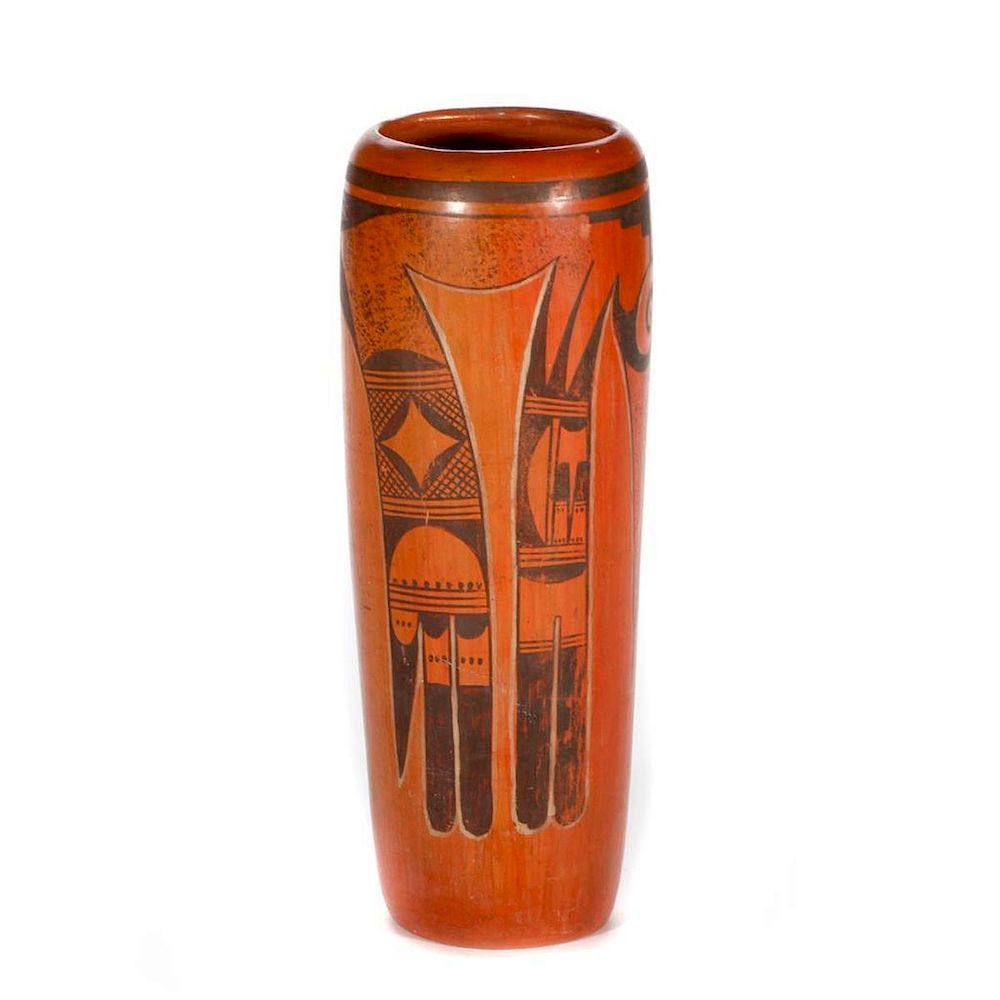 Appraisal: Hopi polychrome jar Hopi polychrome cylinder jar c s Size