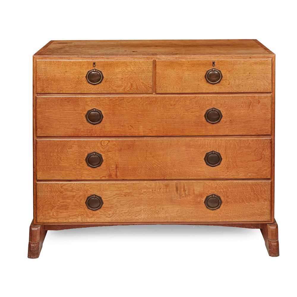 Appraisal: ERNEST GIMSON BRITISH - CHEST OF DRAWERS CIRCA oak with