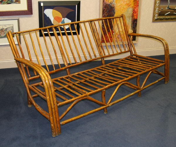 Appraisal: Old Hickory Rustic settee No steamed Bentwood construction details H