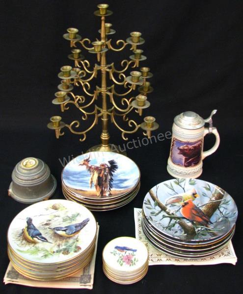 Appraisal: Group of decorative accessories including Gerz lidded German L stein