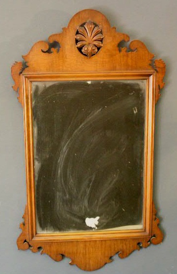 Appraisal: Chippendale style maple mirror th c h x w