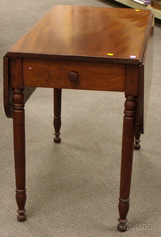 Appraisal: Late Federal Mahogany Drop-leaf Pembroke Table with End Drawer ht