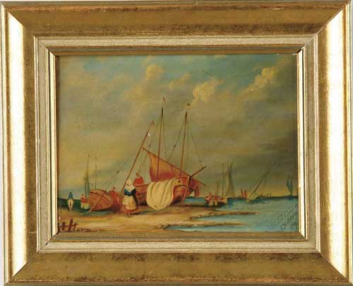 Appraisal: FRIEDRICH KILIAN European th th Century TENDING THE BOATS Oil