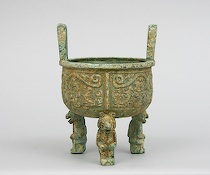 Appraisal: Archaic Bronze Vessel Ding Shang Period Style Bronze cauldron or