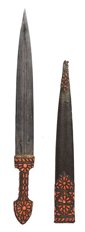 Appraisal: Turkish Ottoman Qama Short Sword with Scabbard th century straight