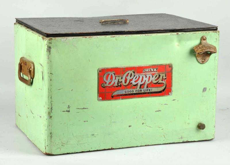 Appraisal: Early Dr Pepper Metal Cooler This cooler has moderate overall