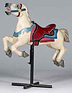 Appraisal: Carousel Horse th century a painted metal galloping carousel horse