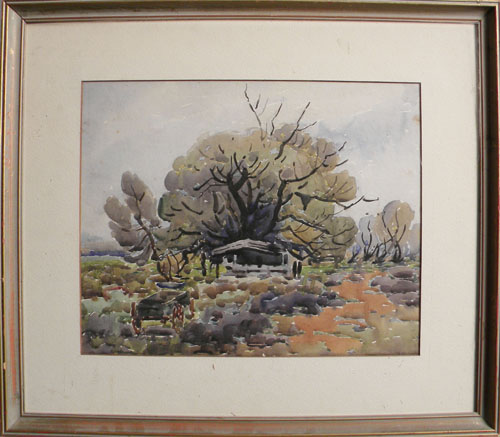 Appraisal: Charles Basing American - watercolor landscape x