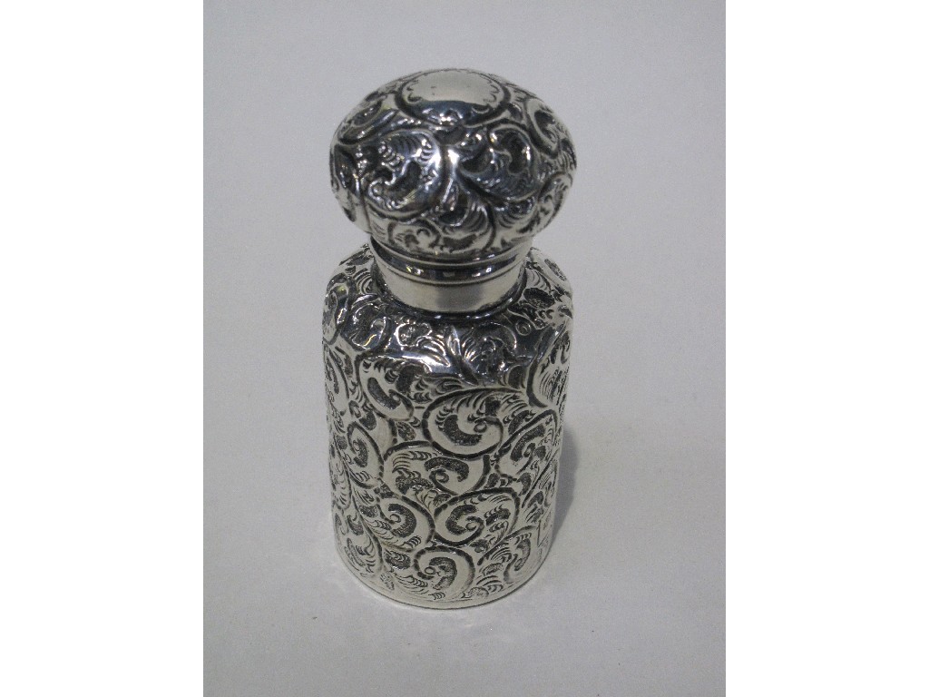 Appraisal: Embossed silver scent bottle Birmingham