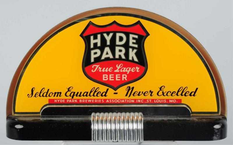 Appraisal: Hyde Park True Lager Beer Reverse Glass Cab Sign Manufactured