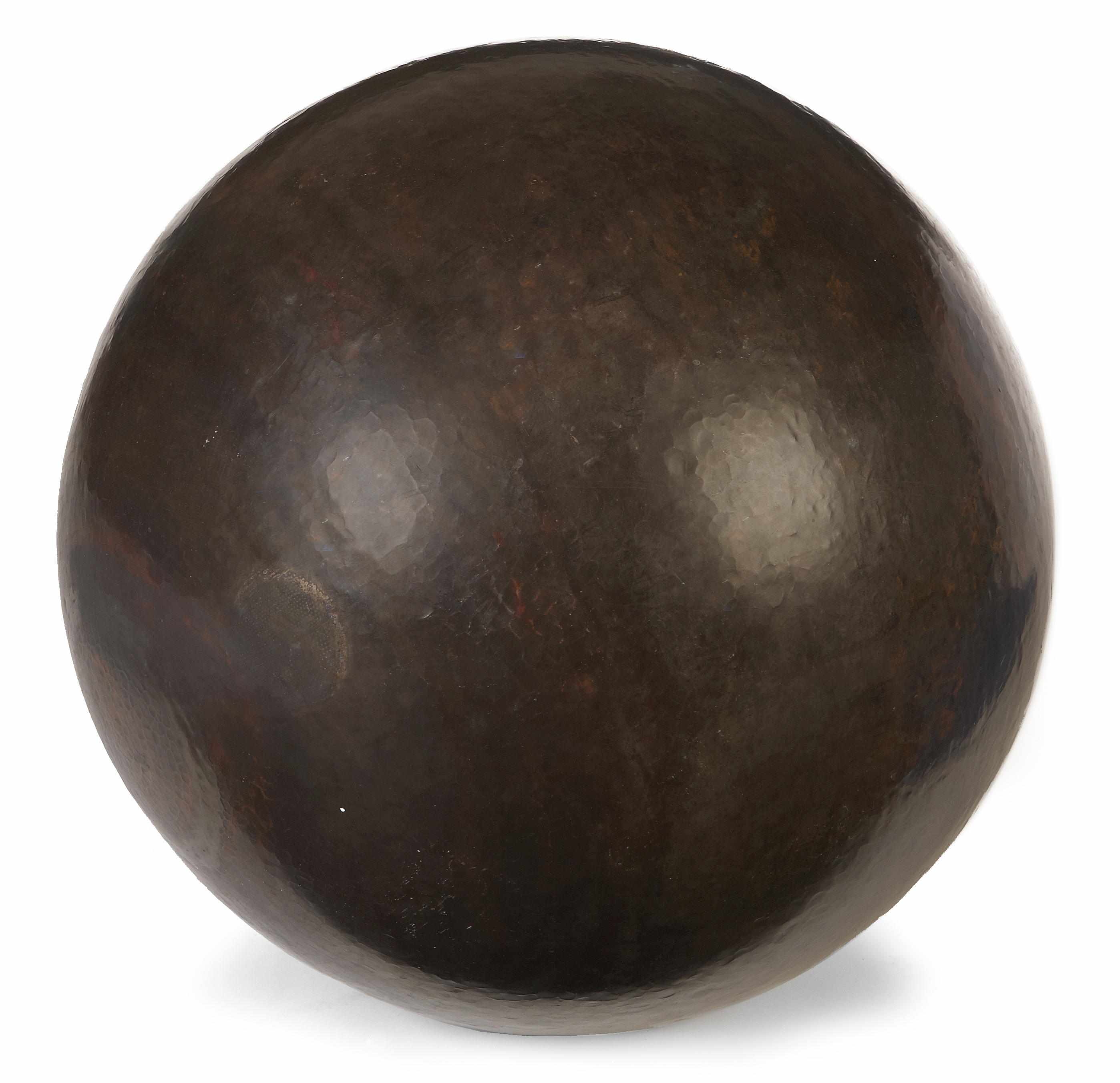 Appraisal: A large patinated metal orb sculpture height in