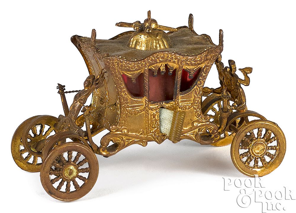 Appraisal: Coronation coach figural tape measure Intricate embossed brass coronation coach