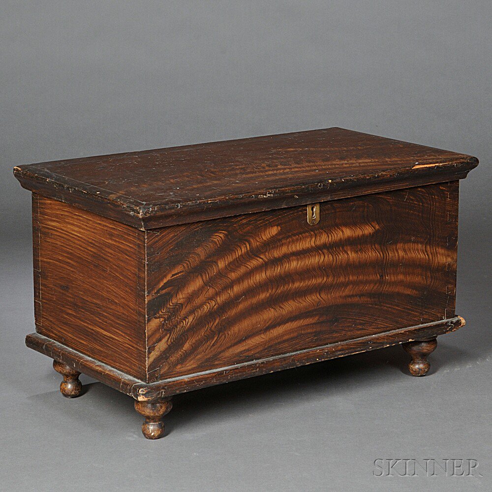 Appraisal: Child's Grain-painted Six-board Chest possibly Pennsylvania early th century molded