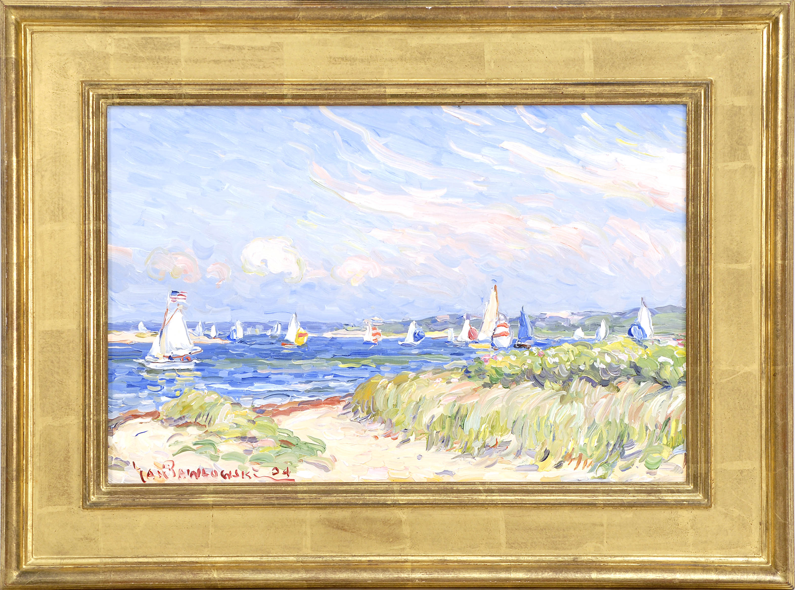 Appraisal: JAN PAWLOWSKIPoland Massachusetts b Sailing at Brant Point Signed and