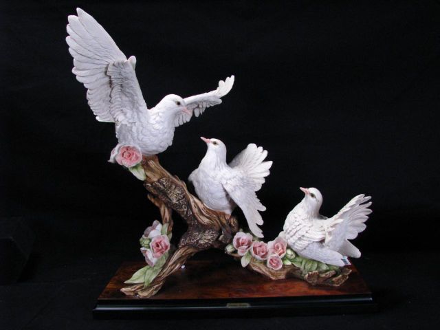 Appraisal: Giuseppe Armani three bird porcelain sculpture depicted on tree branch