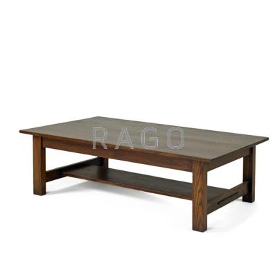 Appraisal: CONTEMPORARY ARTS AND CRAFTS Oak coffee table x x Condition