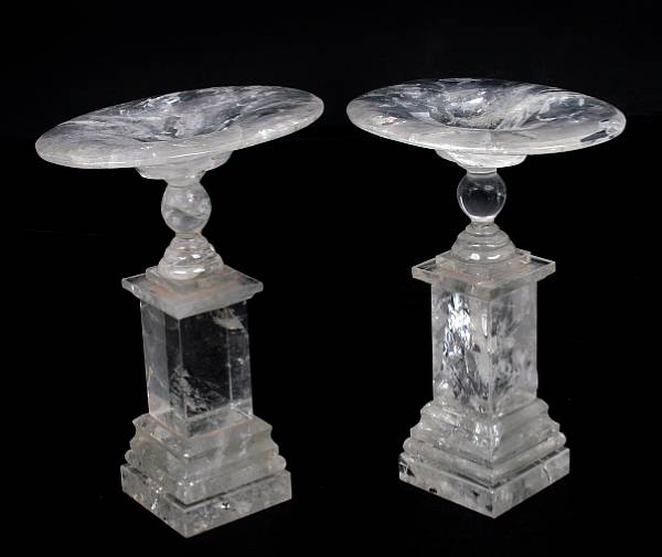 Appraisal: A pair of rock crystal tazzas height in width in