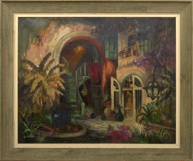 Appraisal: Colette Pope Heldner American New Orleans - Brulatour Courtyard oil