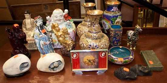 Appraisal: Assorted Chinese Buddhist figures Republic period items cloisonne Estimate -