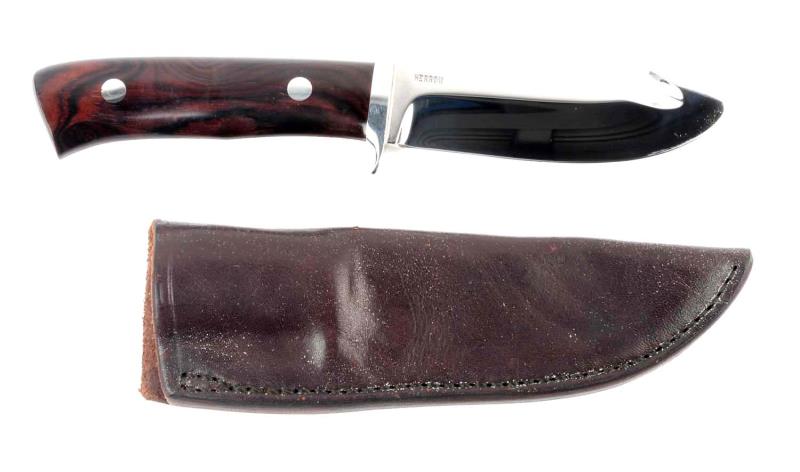 Appraisal: George Herron Custom Made Gut Hook Skinner Comes with sheath